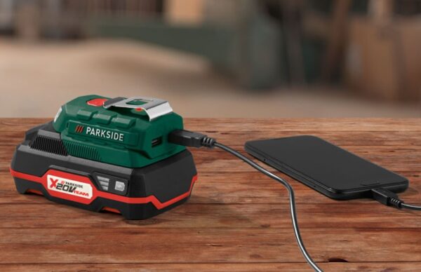 ÚJ ! PARKSIDE akkura csatlakoztatható USB adapter LED lámpával PAA 20-Li B2 - Image 5