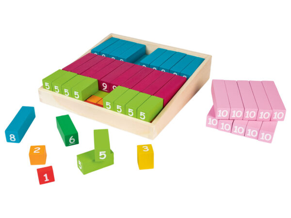 Fa szivárványos színű játék Montessori logikai fejlesztő játék, nagy számokkal - Image 2
